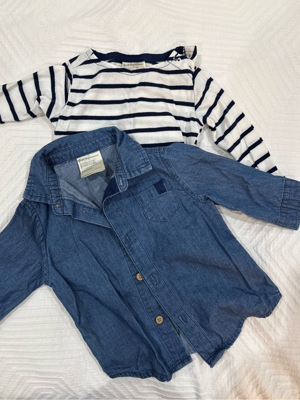 First Impressions Baby Denim Button-Up Jacket - Blue